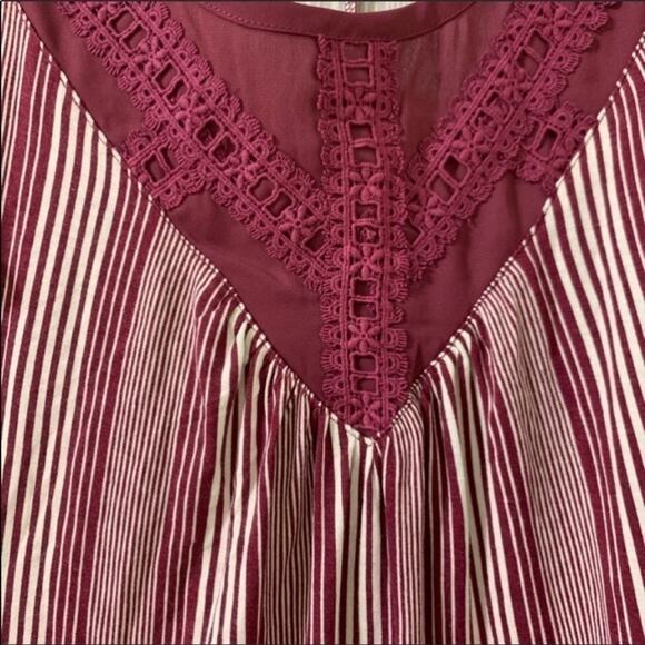 MAURICES Boho Cranberry Sleeveless Blouse Embellished Accents Size Medium - Picture 3 of 8